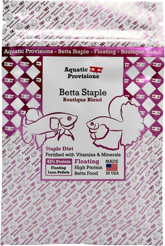 Betta Staple Fish Food, 0.88 oz (25g) Floating 1mm High Protein Pellets