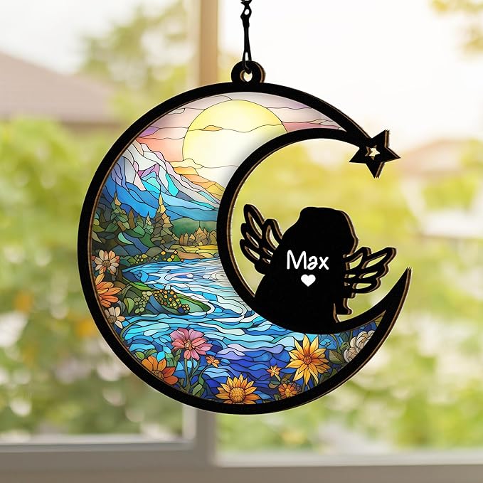 Chillever Boxer Memorial Suncatcher – Custom Pet Remembrance Ornament, Dog Loss Sympathy Gift