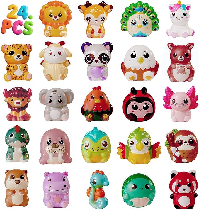 24 PCS Squishies Party Favors for Kids – Valentines Day Squishies Toys Bulk Valentines Day Gifts for Kids Classroom School Pinata Stuffers Classroom Treasure Box Prizes