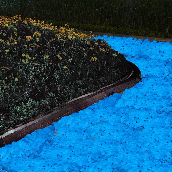 Wesiti Glow in The Dark Gravel, Fluorescent Glow in The Dark Rocks Decorations Fish Tank Rocks Decorative Aquarium Gravel Stones for Garden Room Planter Aesthetic, 300g/ 0.66lb (Sky Blue, 8-15 mm)