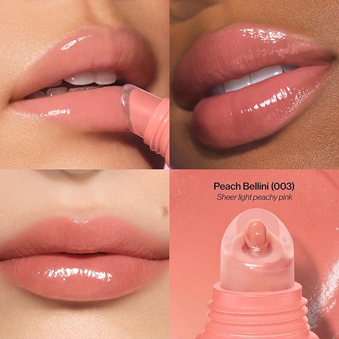 Revlon Glimmer Lip Treat Balm + Mask™, Overnight Peptide Lip Treatment, Hydrating, 003 Peach Bellini, 0.4 fl oz