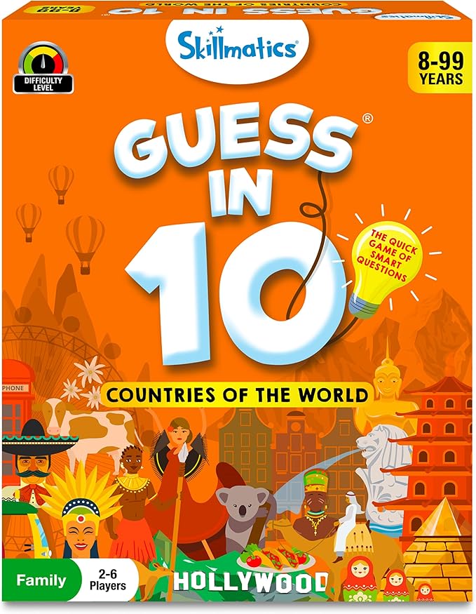 Skillmatics Guess in 10 Countries of The World, Perfect for Boys, Girls, Kids & Families Who Love Card Games, Educational Toys, Travel Games, Trivia, Gifts for Ages 8, 9, 10 & Up