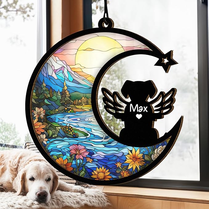 Chillever Beagle Memorial Suncatcher – Personalized Pet Loss Keepsake, Custom Dog Breed Ornament