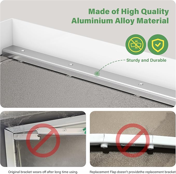 3-Flap Dog Door Replacement Insulated Flap with Clamp, Metal Bracket and Screws, Compatible with Large PetSafe Extreme Weather Aluminum Pet Door, PAC11-11039 10 1/8" X 16 7/8" (Smoky Translucent)
