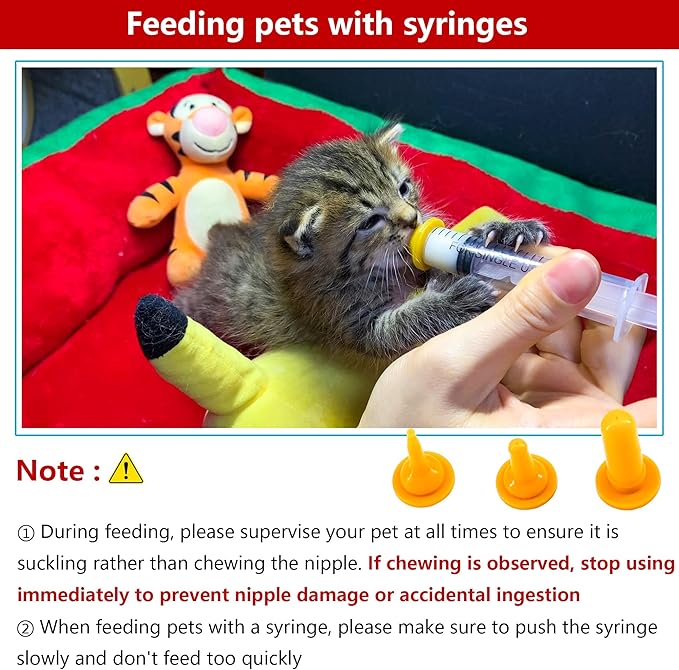 Pet Feeding Bottle and Syringe Set for Puppies and Kittens
