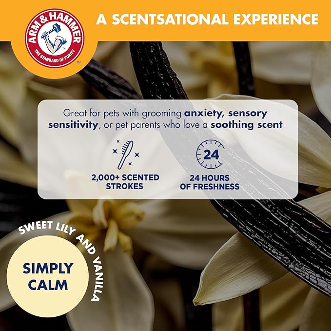 Arm & Hammer Deodorizing Pin & Bristle Dog Grooming Brush with Fragrance Transfer Technology – Scented 2-in-1 Dog Brush for Detangling & Shedding, Pet Brushes for Dogs, Sweet Lily & Vanilla Scent