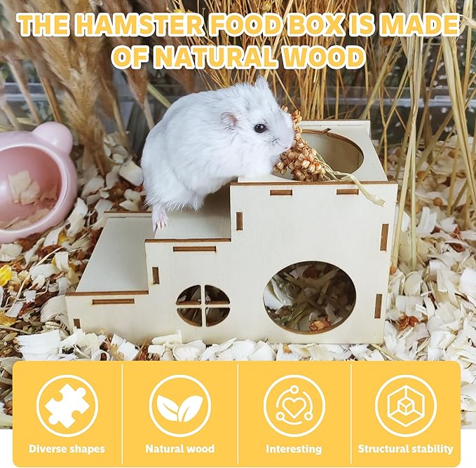 Guinea Pig Foraging Toys, Small Animals Hide Treats Foraging Puzzle Toys,Wooden Foraging Game Interactive Enrichment Toy for Rabbits, Hamsters, Bunny, Chinchillas, Rats and Gerbils