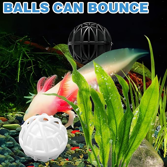 1Pcs Tree Root Landscaping, 4Pcs Fish Tank Filter Balls White & Black Driftwood for Aquarium Fish Tank Cave Aquarium Hideout, Decorative Accessories Suitable for Aquatic Animals