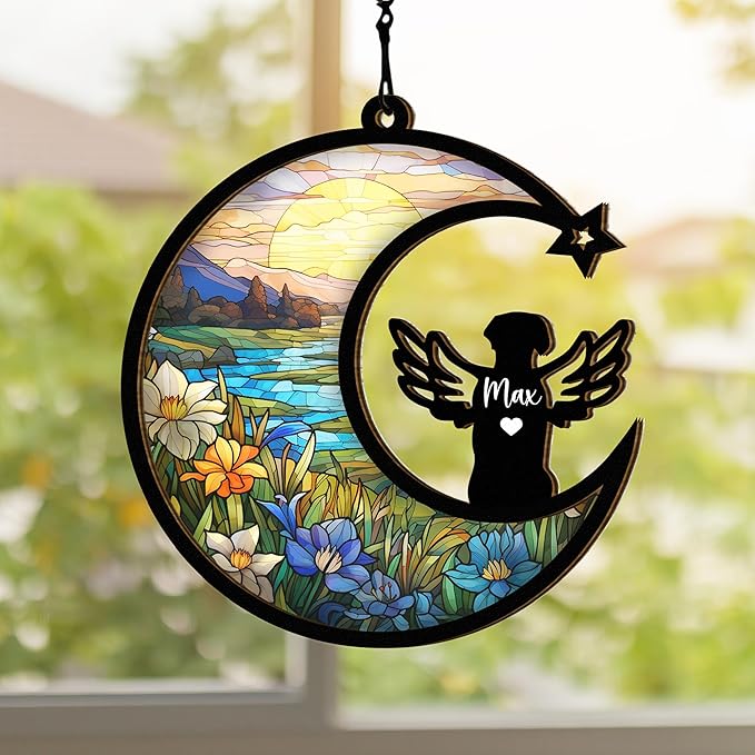 Chillever Bernedoodle Memorial Suncatcher – Personalized Pet Remembrance Gift, Dog Loss Ornament