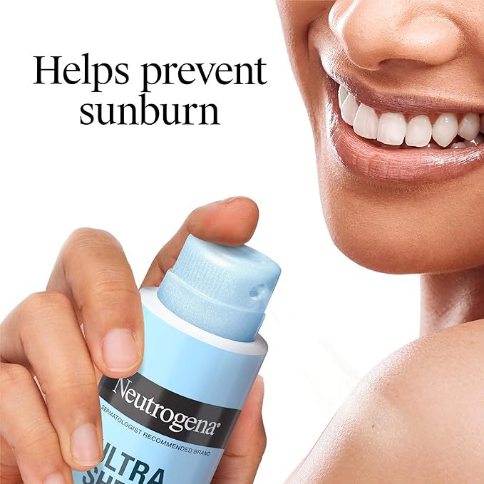 Neutrogena Ultra Sheer Body Mist Sunscreen Spray, Broad Spectrum SPF 70, Lightweight Spray Sunscreen, Non-Greasy & Water Resistant, Oil-Free & Non-Comedogenic UVA/UVB, 5 oz, Pack of 3