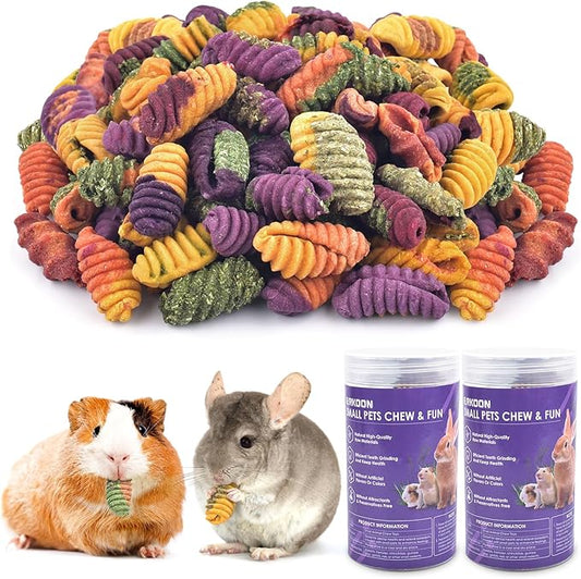 ERKOON Chinchilla Treats, Chew Toys for Teeth for Rabbit Guinea Pig Gerbil Rat Dwarf Hamster(Small Size-2 Pack)