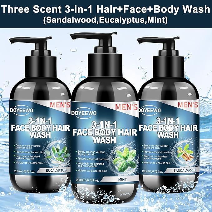 Gifts for Men, Mens Body Wash Bath Gift Set, Cleanses, Hydrates, Nourishes Skin,Christmas Gift Baskets Self Care Package Stocking Stuffers Birthday Valentines Gifts for Men Him Boyfriend Husband Dad