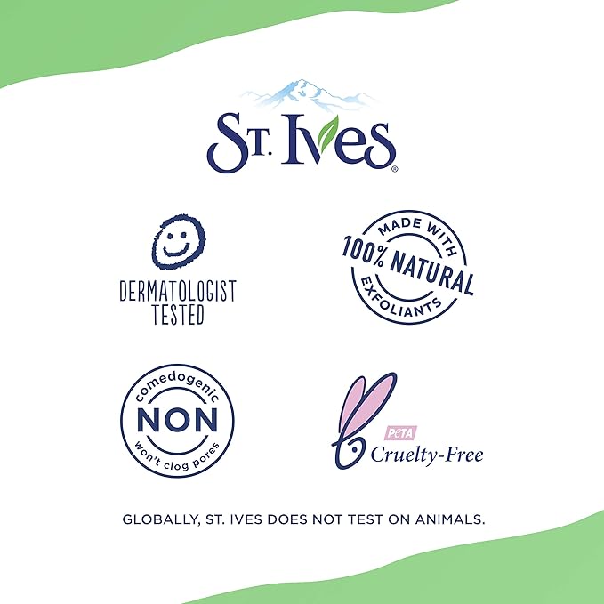 St. Ives Blackhead Clearing Face Scrub, Clears Blackheads & Unclogs Pores, Green Tea & Bamboo with Salicylic Acid, Moderate Exfoliating Facial Scrub with Natural Exfoliants, 6 oz (Pack of 2)
