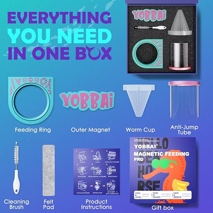 Magnetic Fish Feeding Ring – Strong Magnet Feeder for Betta Goldfish Shrimp, Stops Waste, Anti Jump, Works with Floating Pellets Frozen & Live Worms