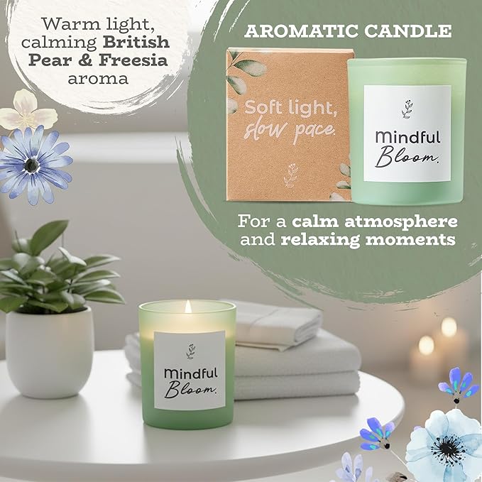 Self Care Gifts for Women, Spa Gift Baskets for Women with Neck Wrap, Spa Head Band & Bracelet, Face Roller, Gua Sha, Face Scrubbers, Aromatic Candle and Healing Stone Bracelet, Self Care Kit.