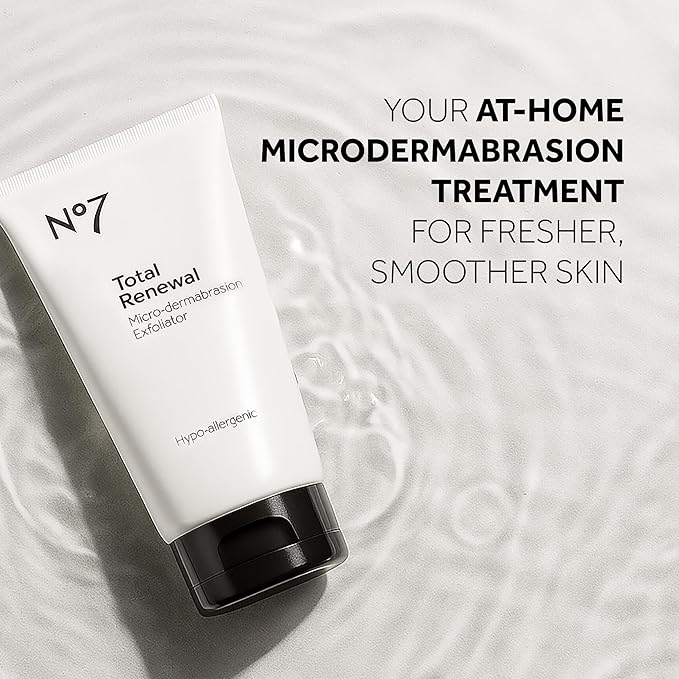 No7 Microdermabrasion Total Renewal Face Scrub - Exfoliating Face Wash & Dark Spot Corrector for Sensitive Skin - Helps to Reduce the Appearance of Fine Lines & Even Skin Tone (2.5 Oz)