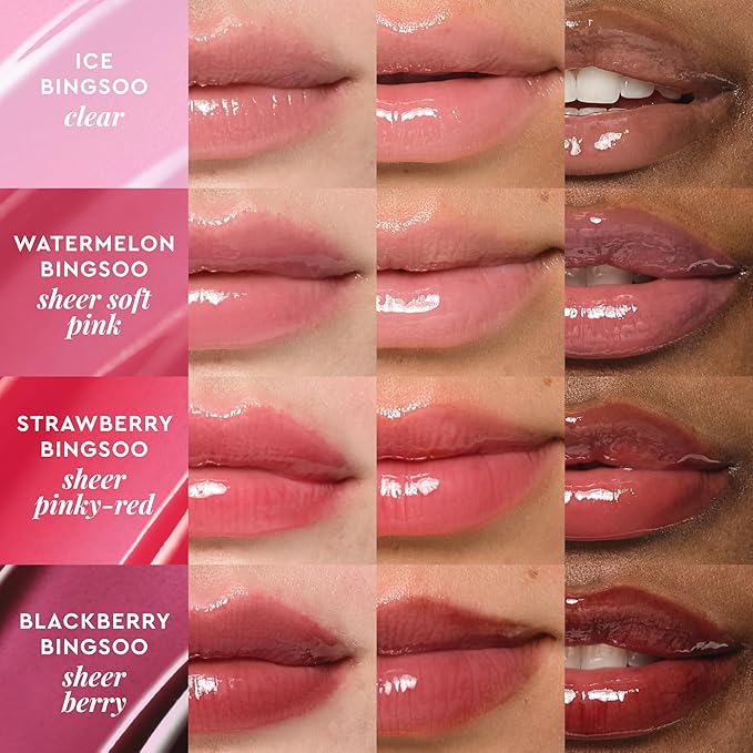 Glow Recipe Glass Balm Lip Treatment - 12Hr Hydrating Lip Balm & Moisturizer with Hyaluronic Acid to Smooth, Plump & Protect from Dryness - Sheer Pinky Red Tint, Strawberry Bingsoo (15 ml)