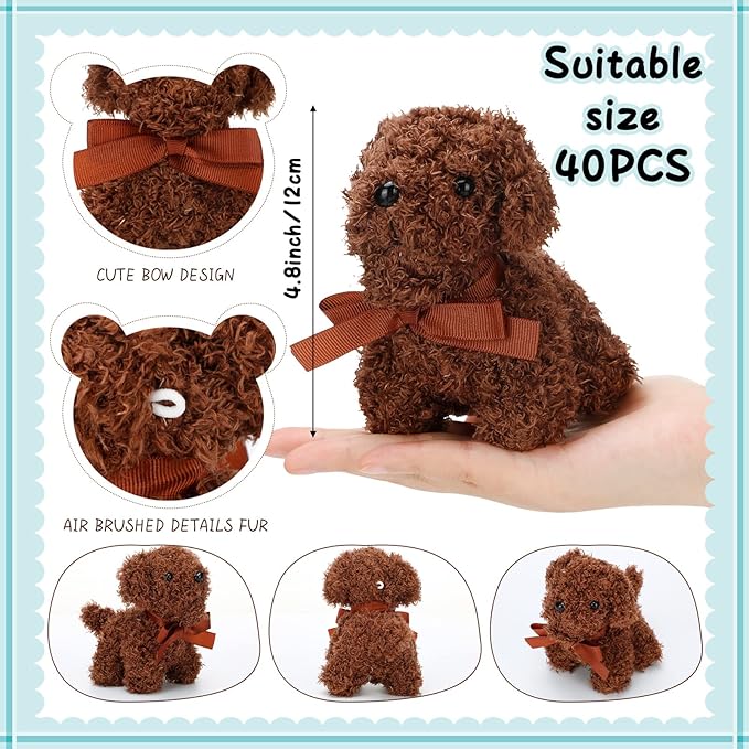 Liliful 80 Pcs 5 Inches Mini Plush Dogs Small Stuffed Dog Bulk Plush Toy Adopt a Dog Party Favors Stuffed Animal Puppy for Gift Bag Fillers Back to School Party Favor Gift Carnival Prize