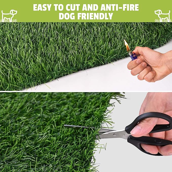 Grass Pad for Dogs, 48" x 30" Artificial Turf for Pets Potty Training, Fake Grass Mat with Drainage Holes, Easy to Clean, Large Turf Rug Outdoor Indoor Use