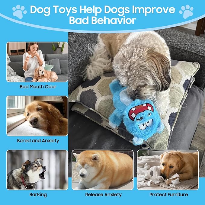 Bzonsmart 5 Pack Squeaky Dog Toys.Tough Plush Chew Toys for Dogs.Interactive Dog Toys to Keep Puppies Medium Large Breed Dogs Busy .Durable Anti-Boredom Dog Toys for Teething & Playtime.