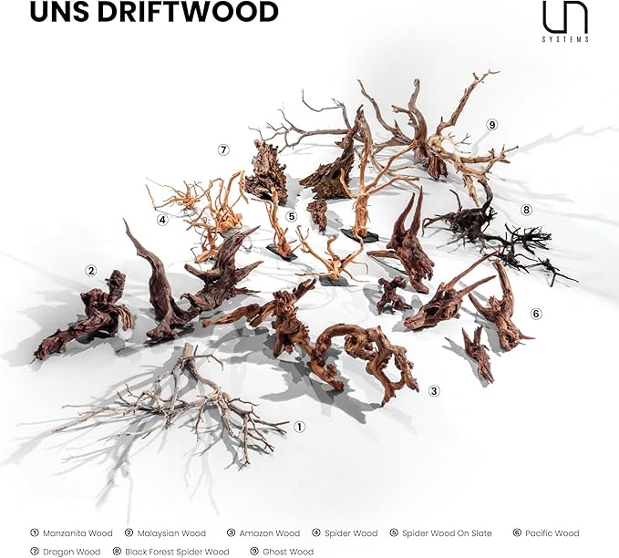 Ultum Nature Systems Driftwood - Spider Drift Wood for Fish Tank, Planted Tank, Terriarium, Paludarium - Versatile Natural Driftwood Decor, Events Wood Centerpiece - Spider Wood, L 15-20", 3 Pack