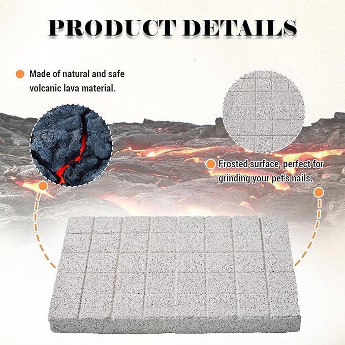 Scratch Foot Pad for Bunny,Rabbit Grinding Claw Chew Stone Natural Hamster Lava Scratching Board Guinea Pig Chew Toys for Chinchilla Ferret Gerbil Rat Squirrel Hedgehog Rabbit Cage Accessories