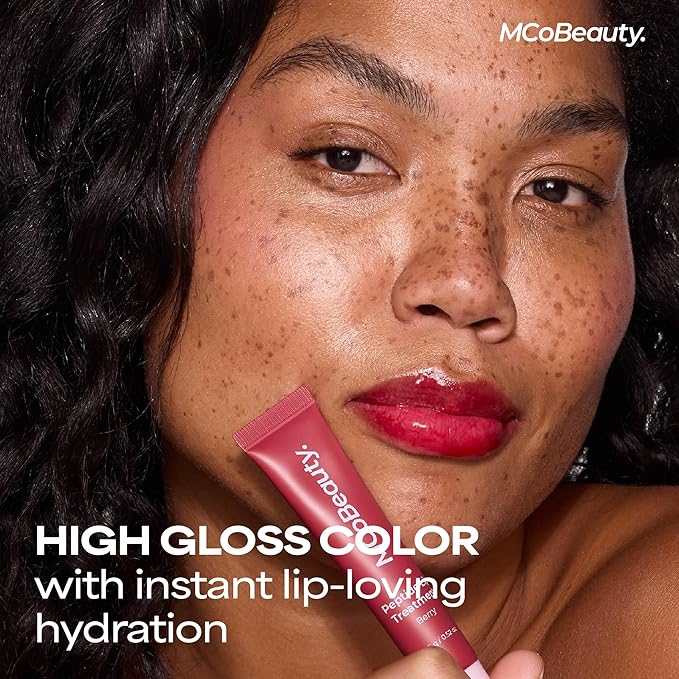 MCoBeauty - Peptide Lip Treatment - Fairy Floss - Sheer Pink Shade - High Gloss Peptide Lip Balm & Plumper with Shea Butter - Hydrating Conditioning Lip Glaze for Soft Smooth Lips - Cruelty Free