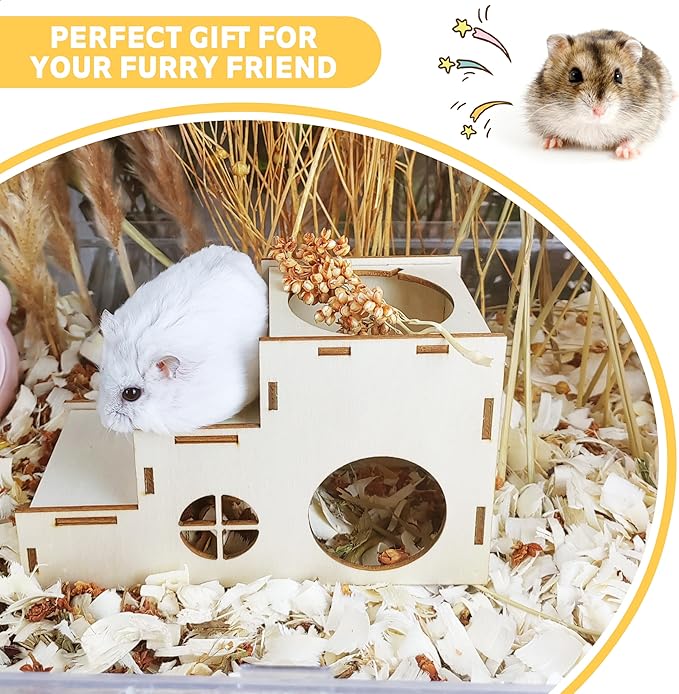 Guinea Pig Foraging Toys, Small Animals Hide Treats Foraging Puzzle Toys,Wooden Foraging Game Interactive Enrichment Toy for Rabbits, Hamsters, Bunny, Chinchillas, Rats and Gerbils