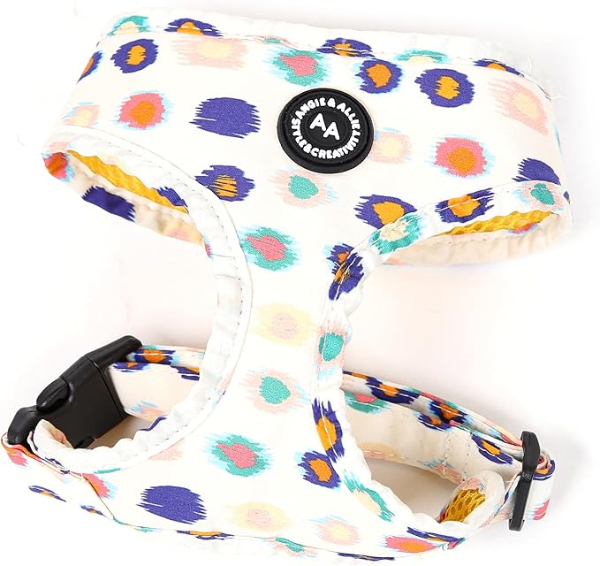 Angie and Allie Organic Cotton Dog Harness,No Pull Pet Harness with Leash D-Ring,Adjustable Soft Padded Dog Vest,Comfortable,Sustainable,Breathable and Stylish for Your Canine Companion