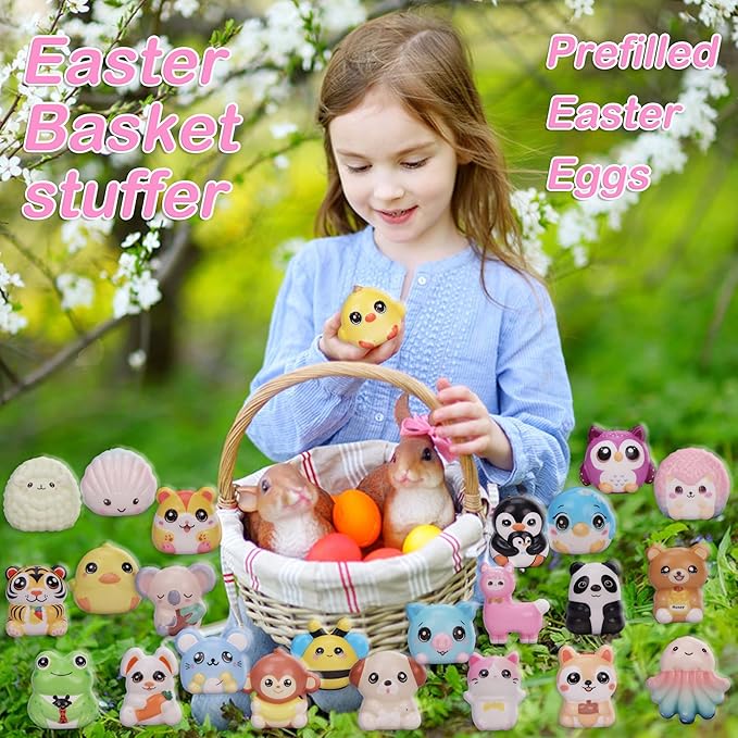 24PCS Party Favors for Kids - Cute Valentines Day Squishies Toys Bulk Valentines Day Gifts for Kids Classroom School Pinata Stuffers Birthday Gifts for Boys & Girls Classroom Prizes Elementary