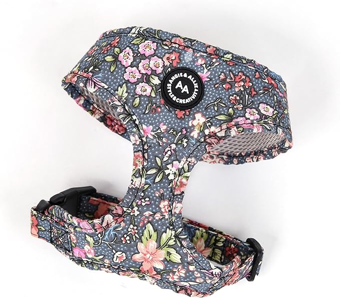 Angie and Allie Organic Cotton Dog Harness,No Pull Pet Harness with Leash D-Ring,Adjustable Soft Padded Dog Vest,Comfortable,Sustainable,Breathable and Stylish for Your Canine Companion