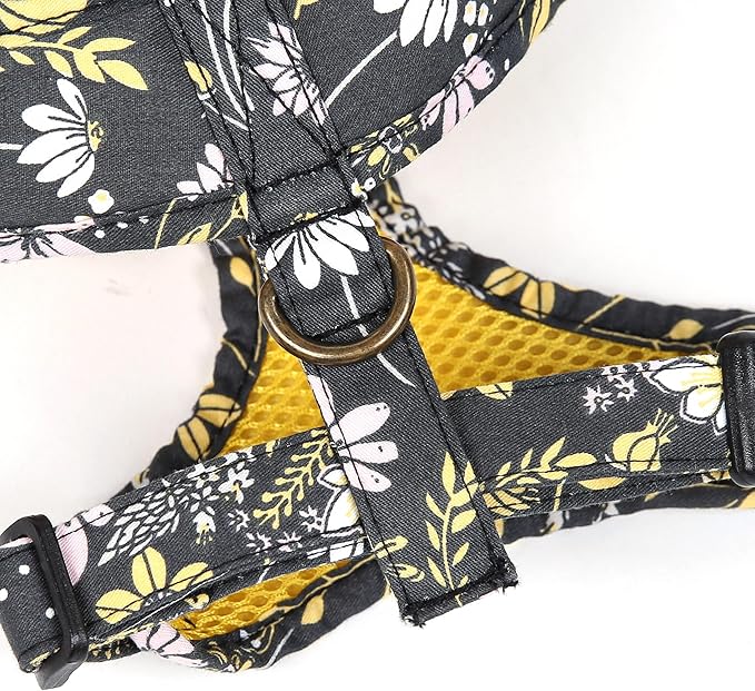 Angie and Allie Organic Cotton Dog Harness,No Pull Pet Harness with Leash D-Ring,Adjustable Soft Padded Dog Vest,Comfortable,Sustainable,Breathable and Stylish for Your Canine Companion