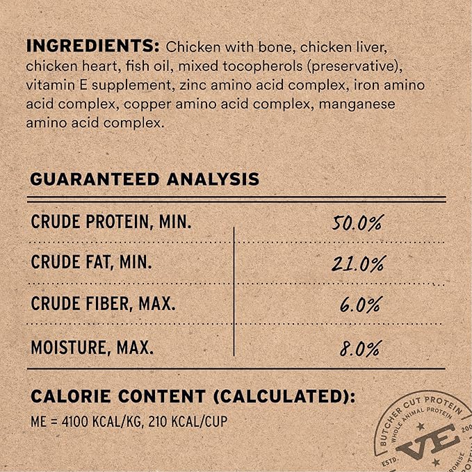 Vital Essentials Freeze-Dried Raw Dog Food, Chicken Crunchy Mini Nibs | Complete Meal or Mixer | High Protein Dog Food | 14 oz