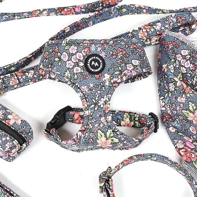 Angie and Allie Organic Cotton Dog Harness,No Pull Pet Harness with Leash D-Ring,Adjustable Soft Padded Dog Vest,Comfortable,Sustainable,Breathable and Stylish for Your Canine Companion