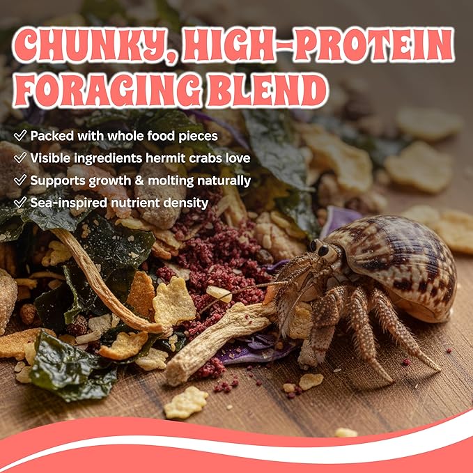 Snout and Shell Tidepool Protein Blend Hermit Crab Food – High Protein, Natural Sea-Inspired Variety, Supports Growth & Molting – 2 oz / 56 g