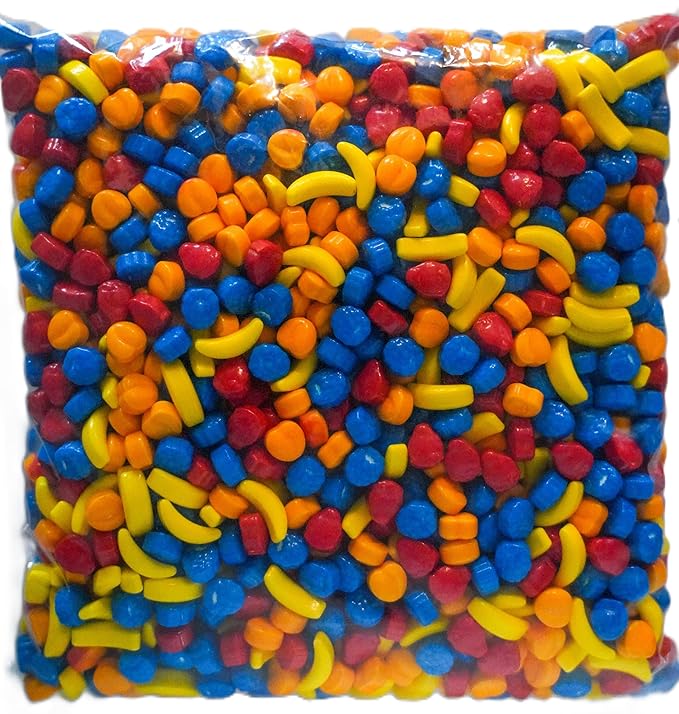 Fruit Shaped Candy - 1 lb of Fresh Hard Sweet Banana Strawberry Peach Blueberry Vending Machine Candy