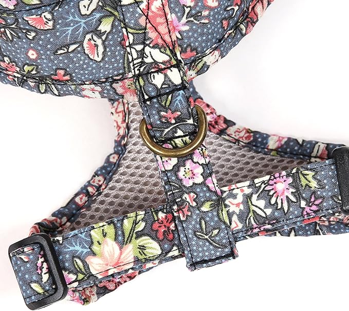Angie and Allie Organic Cotton Dog Harness,No Pull Pet Harness with Leash D-Ring,Adjustable Soft Padded Dog Vest,Comfortable,Sustainable,Breathable and Stylish for Your Canine Companion