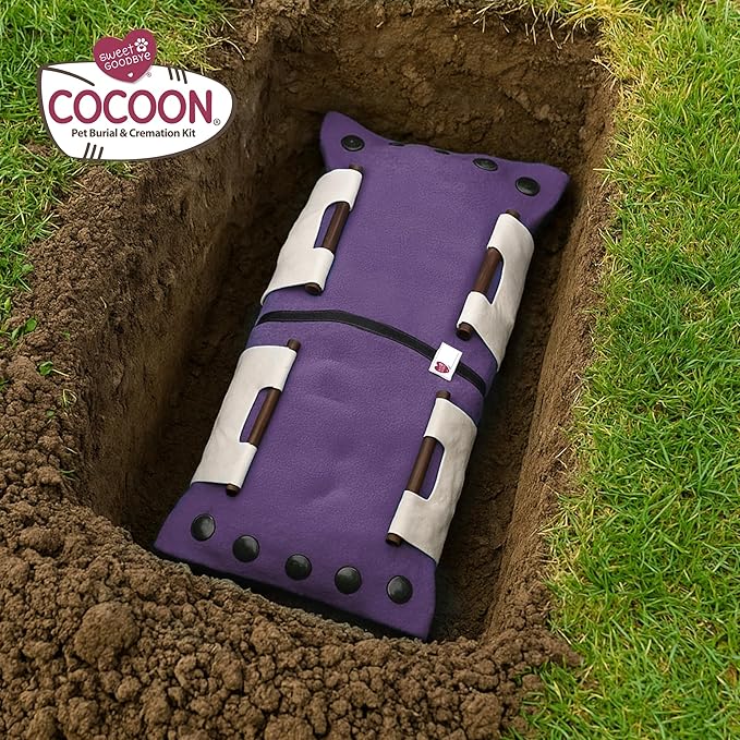Cocoon® - Eco-Friendly Pet Burial & Cremation Ceremony Kit (Premium Wool) - Casket for Dogs and Cats (Choose Size & Color) (XL, Lavender)