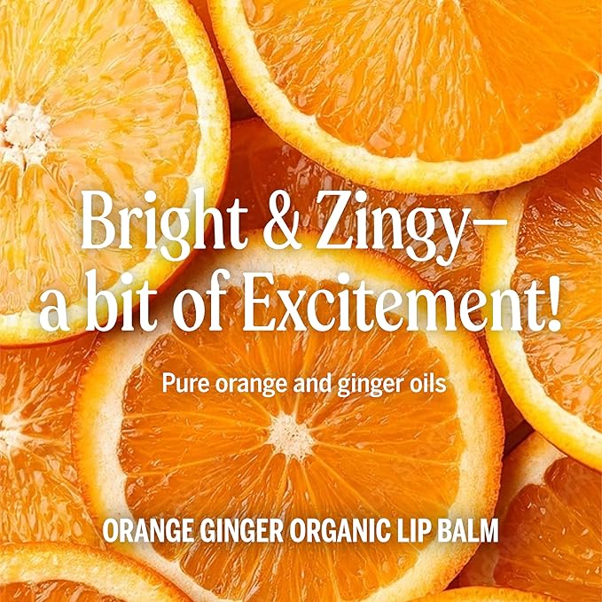 Dr. Bronner’s Organic Lip Balm 6-Pack (.15oz) Natural, Moisturizing, Petroleum-Free Lip Balm with Beeswax & Avocado Oil for Dry Lips, Men & Women - Orange Ginger