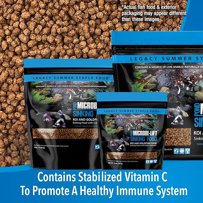 MICROBE-LIFT MLLSPXL Sinking Fish Food Pellets for Ponds, Water Gardens, and Fountains, for Live Goldfish and Koi, 18.5 Pounds