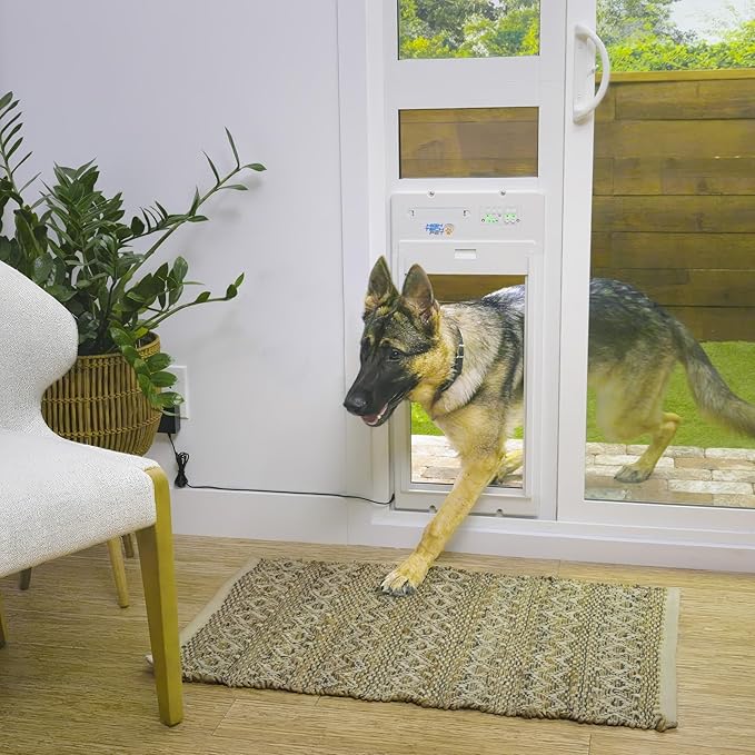 Power Pet Automatic ROLL UP Door by High Tech Pet Brand - Motorized Panel Rolls Up - Pet Operated - Remote App Control - 24/7 Exit & Entry Timers (Patio Tall - 92½-96, X-Large)