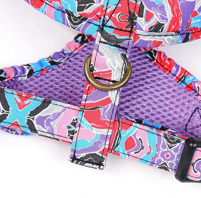 Angie and Allie Organic Cotton Dog Harness,No Pull Pet Harness with Leash D-Ring,Adjustable Soft Padded Dog Vest,Comfortable,Sustainable,Breathable and Stylish for Your Canine Companion