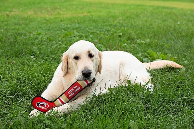 Pets First NHL Carolina Hurricanes Stick Toy for Dogs & Cats. Play Hockey with Your Pet with This Licensed Dog Tough Toy Reward!