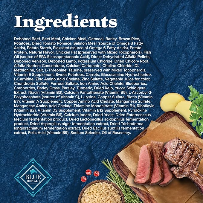 Blue Buffalo Wilderness Rocky Mountain Recipe High-Protein Large Breed Adult Dry Dog Food, Made in The USA with Natural Ingredients Plus Wholesome Grains, Red Meat, 24-lb. Bag