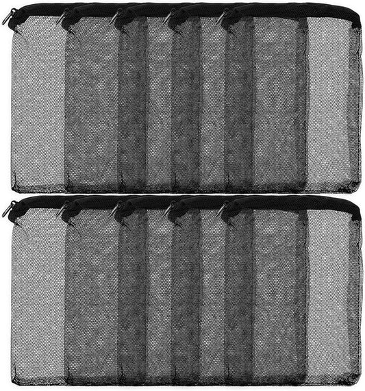 10 Pack 7.8 x 5.9 Inch Media Bags for Aquarium, Aquarium Filter Media Bags with Zipper, Fish Tank Fine Mesh Bag for Carbon, Bio Balls, Ceramic Rings, Volcano Rock (Black)