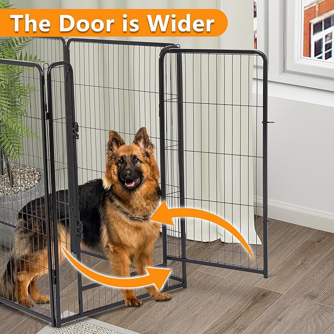 BestPet Indoor Dog Playpen,40inch 16 Panels Dog Pen Fence Outdoor Pet Playpen with Gravity Lock & Wide Door Pet Exercise Pen for RV Camping Yard, Black