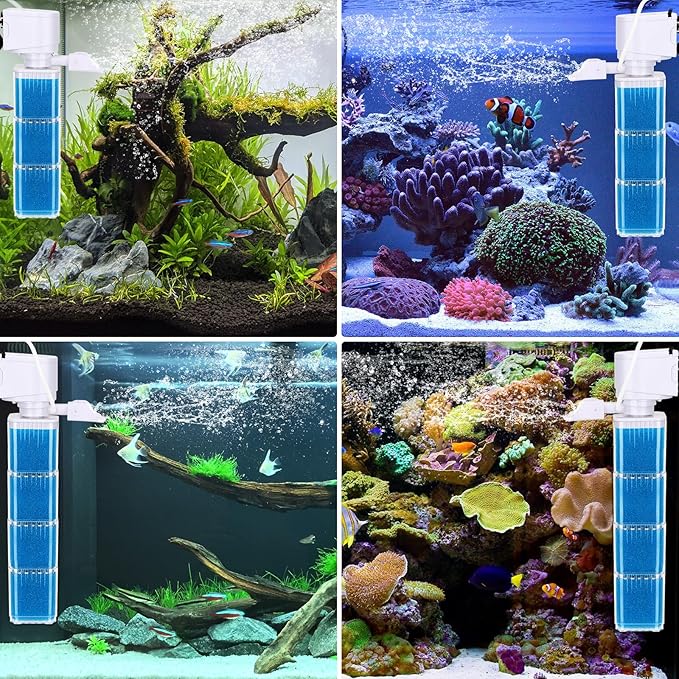 fishkeeper Replacement Filter Sponge for Aquariums (4 Pack), Washable and Reusable Biological Filter Sponge Media for Fish Tanks