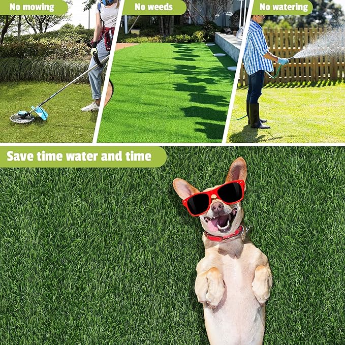 Grass Pad for Dogs, 48" x 30" Artificial Turf for Pets Potty Training, Fake Grass Mat with Drainage Holes, Easy to Clean, Large Turf Rug Outdoor Indoor Use