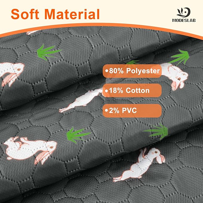 4-Pack Guinea Pig Cage Liner, 18in x 24in Fast Absorption Washable Bedding Pee Pads for Dogs Puppy Rabbit Small Animal Cage Mat, Leakproof & Non-Slip