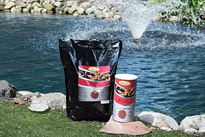 EasyPro Pond Products Platinum Koi and Goldfish Food PC1 Max Color Floating Pellets | Spirulina Enriched Formula for Vibrant Color Support | 5.0 mm Pellet Size | 20 oz Canister